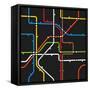 Seamless Background of Abstract Metro Scheme-tovovan-Framed Stretched Canvas