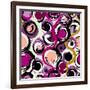 Seamless Background Pattern, with Circles and Strokes, Grungy-Kirsten Hinte-Framed Art Print