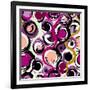 Seamless Background Pattern, with Circles and Strokes, Grungy-Kirsten Hinte-Framed Art Print