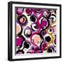 Seamless Background Pattern, with Circles and Strokes, Grungy-Kirsten Hinte-Framed Art Print