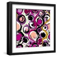 Seamless Background Pattern, with Circles and Strokes, Grungy-Kirsten Hinte-Framed Art Print