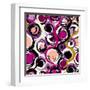 Seamless Background Pattern, with Circles and Strokes, Grungy-Kirsten Hinte-Framed Art Print