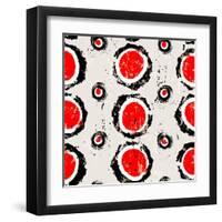 Seamless Background Pattern, with Circles/Dots, Paint Strokes and Splashes-Kirsten Hinte-Framed Art Print