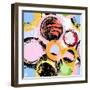 Seamless Background Pattern, with Circles, Paint Strokes and Splashes-Kirsten Hinte-Framed Art Print