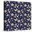 Seamless Background Retro Navy Blue Botanic Garden Flower Vine Chintz-Phoebe Yu-Stretched Canvas