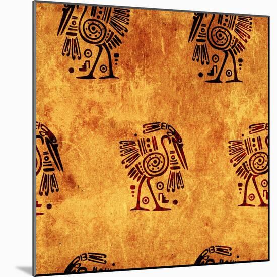 Seamless Background With American Indian Traditional Patterns-frenta-Mounted Art Print