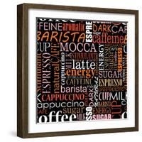 Seamless Background With Coffee Tags-seamartini-Framed Art Print