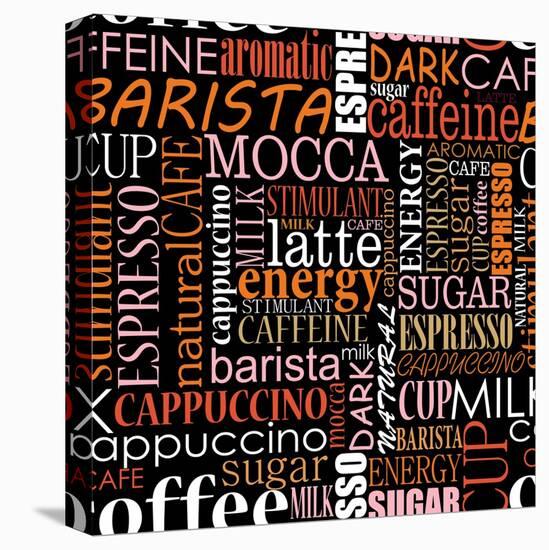 Seamless Background With Coffee Tags-seamartini-Stretched Canvas