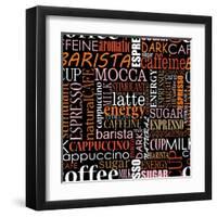 Seamless Background With Coffee Tags-seamartini-Framed Art Print