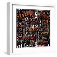 Seamless Background With Coffee Tags-seamartini-Framed Art Print