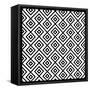 Seamless Black And White Diamonte-viviv-Framed Stretched Canvas