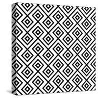 Seamless Black And White Diamonte-viviv-Stretched Canvas