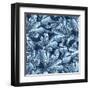 Seamless Blue Alstroemeria Flowers Background-Laduwka-Framed Art Print