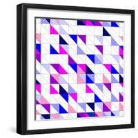 Seamless Blue, Pink Violet and White Vector Pattern, Texture or Background.-IngaLinder-Framed Art Print