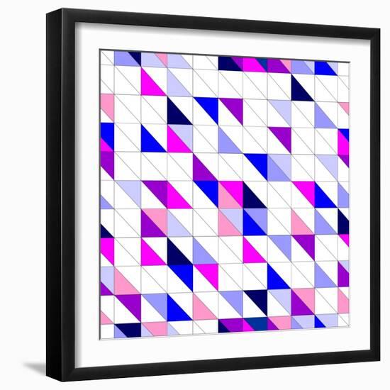 Seamless Blue, Pink Violet and White Vector Pattern, Texture or Background.-IngaLinder-Framed Art Print