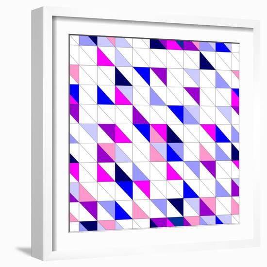 Seamless Blue, Pink Violet and White Vector Pattern, Texture or Background.-IngaLinder-Framed Art Print