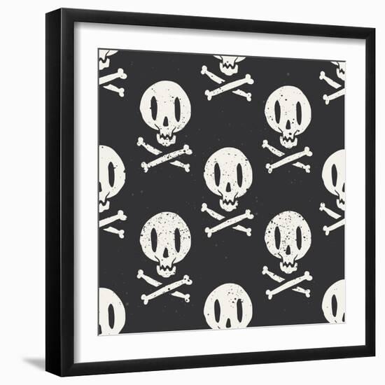 Seamless Cartridge Skull-Karma3-Framed Art Print