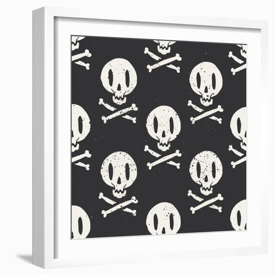 Seamless Cartridge Skull-Karma3-Framed Art Print