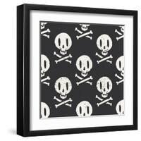 Seamless Cartridge Skull-Karma3-Framed Art Print