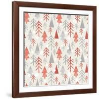 Seamless Christmas Pattern on Paper Texture. Winter Background.-Irtsya-Framed Art Print