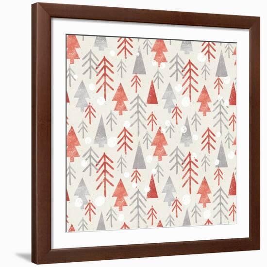 Seamless Christmas Pattern on Paper Texture. Winter Background.-Irtsya-Framed Art Print