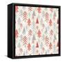 Seamless Christmas Pattern on Paper Texture. Winter Background.-Irtsya-Framed Stretched Canvas