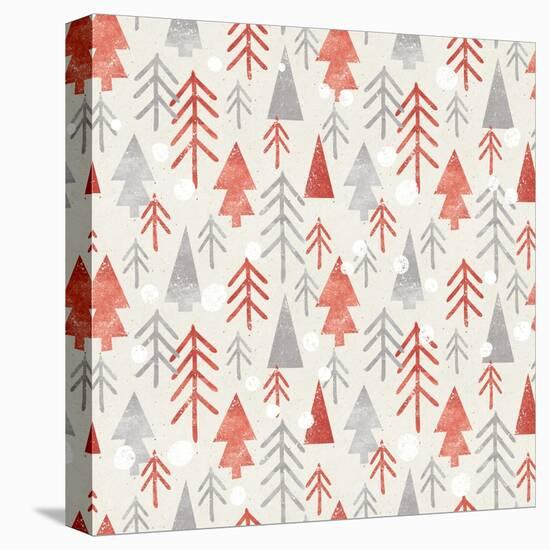 Seamless Christmas Pattern on Paper Texture. Winter Background.-Irtsya-Stretched Canvas