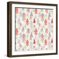 Seamless Christmas Pattern on Paper Texture. Winter Background.-Irtsya-Framed Art Print