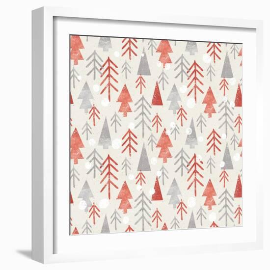 Seamless Christmas Pattern on Paper Texture. Winter Background.-Irtsya-Framed Art Print