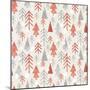 Seamless Christmas Pattern on Paper Texture. Winter Background.-Irtsya-Mounted Art Print