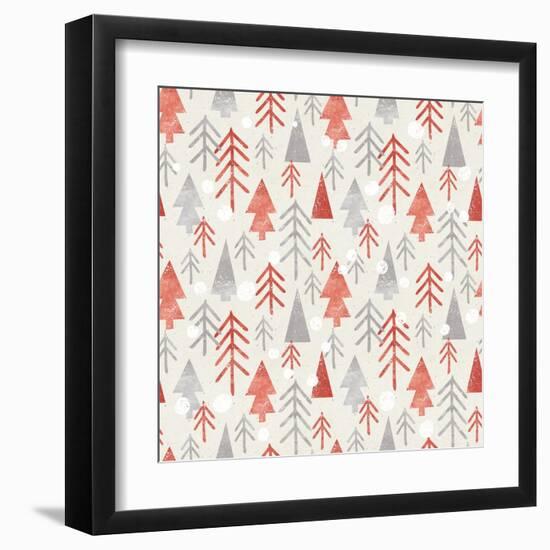 Seamless Christmas Pattern on Paper Texture. Winter Background.-Irtsya-Framed Art Print