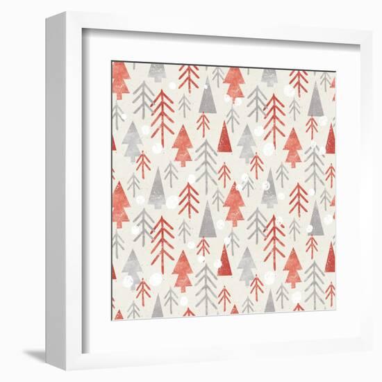 Seamless Christmas Pattern on Paper Texture. Winter Background.-Irtsya-Framed Art Print