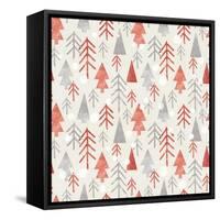 Seamless Christmas Pattern on Paper Texture. Winter Background.-Irtsya-Framed Stretched Canvas