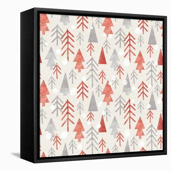 Seamless Christmas Pattern on Paper Texture. Winter Background.-Irtsya-Framed Stretched Canvas