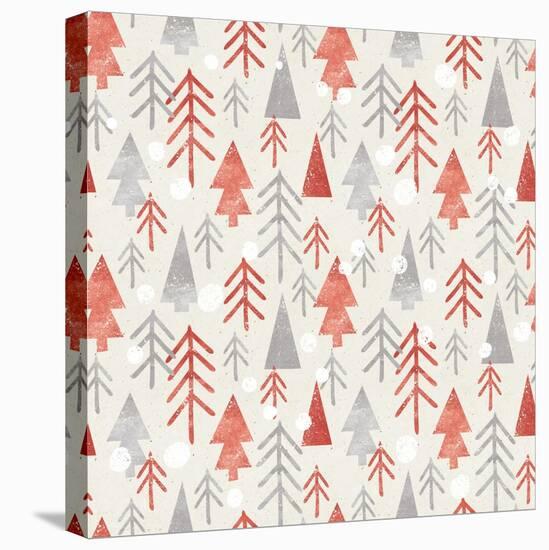 Seamless Christmas Pattern on Paper Texture. Winter Background.-Irtsya-Stretched Canvas