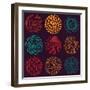 Seamless Circle Pattern-Lunarus-Framed Art Print