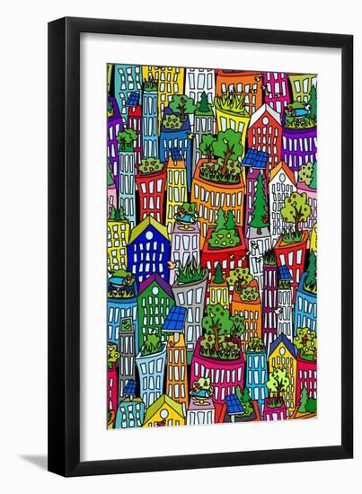 Seamless Cityscape-Mirage3-Framed Art Print