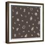 Seamless Coffee Pattern, Coffee Beans Pattern-DiViArt-Framed Art Print