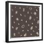 Seamless Coffee Pattern, Coffee Beans Pattern-DiViArt-Framed Art Print