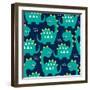 Seamless Dinosaur Pattern Vector Illustration-Larienn-Framed Art Print