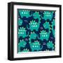 Seamless Dinosaur Pattern Vector Illustration-Larienn-Framed Art Print