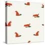 Seamless Dog Pattern-Tasiania-Stretched Canvas