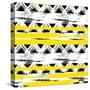 Seamless Ethnic Zigzag Pattern with Brushstrokes-tukkki-Stretched Canvas