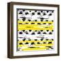 Seamless Ethnic Zigzag Pattern with Brushstrokes-tukkki-Framed Art Print