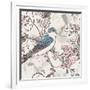 Seamless Floral Background with Bird-Varvara Kurakina-Framed Art Print