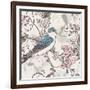 Seamless Floral Background with Bird-Varvara Kurakina-Framed Art Print