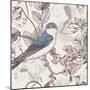 Seamless Floral Background with Bird-Varvara Kurakina-Mounted Art Print