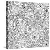 Seamless Floral Doddle Pattern and Cucumbers-null-Stretched Canvas