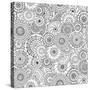 Seamless Floral Doddle Pattern and Cucumbers-null-Stretched Canvas