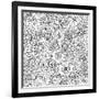 Seamless Floral Doddle Pattern and Cucumbers-null-Framed Art Print